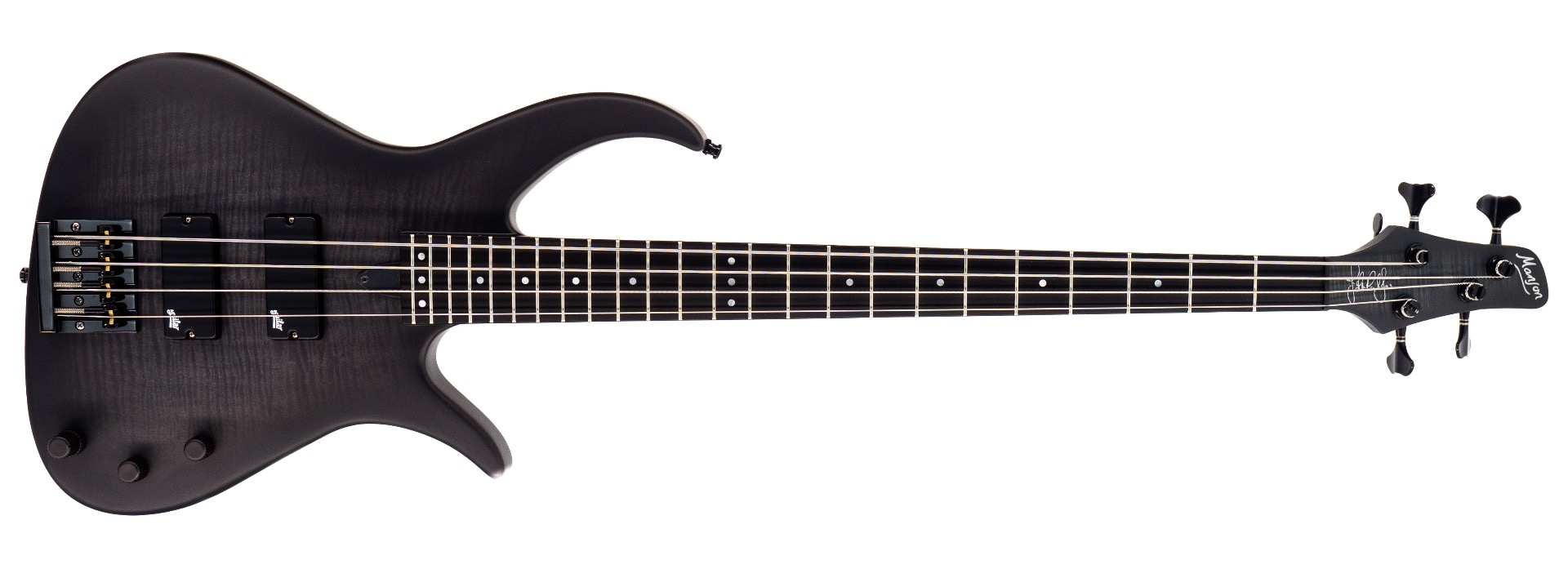 Manson E-Bass John Paul Jones Signature Bass Guitar Flame Top Trans Satin Black Burst