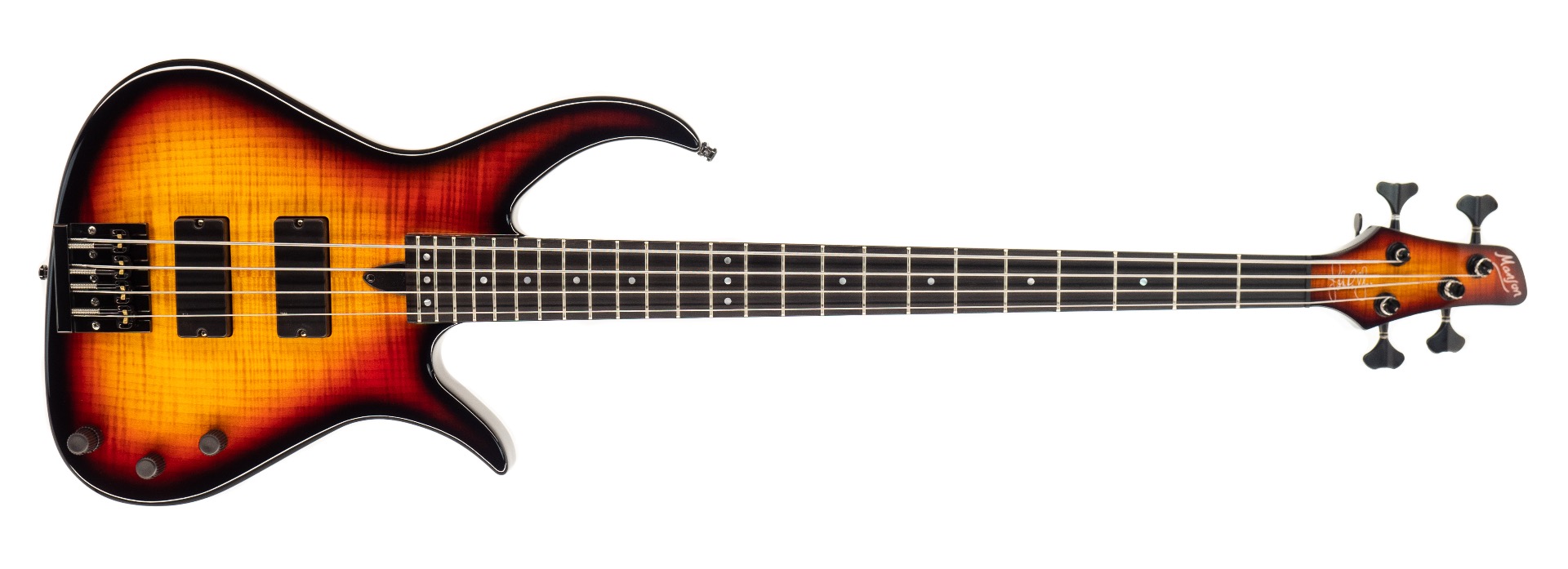 Manson E-Bass John Paul Jones Signature Bass Guitar Flame Top Gloss Vintage Sunburst