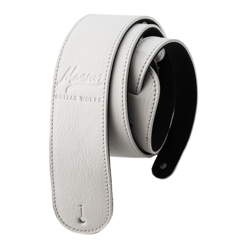 Manson Premium Leather Guitar Strap White on White